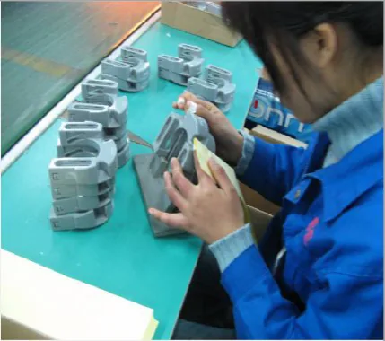 Worker assembling parts