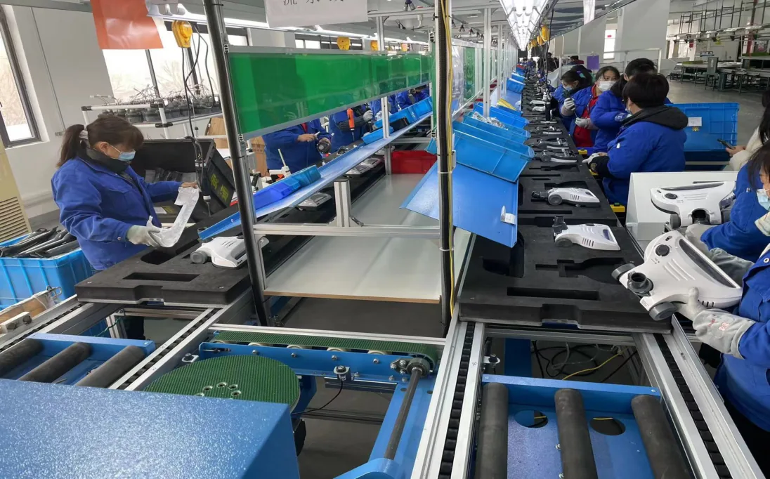 Floor washer assembly line